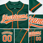 Custom Stitched Kelly Green Orange-White Baseball Pullover Sweatshirt Hoodie detail