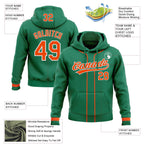 Custom Stitched Kelly Green Orange-White Baseball Pullover Sweatshirt Hoodie photo 2