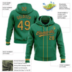 Custom Stitched Kelly Green Old Gold-Black Baseball Pullover Sweatshirt Hoodie photo 2