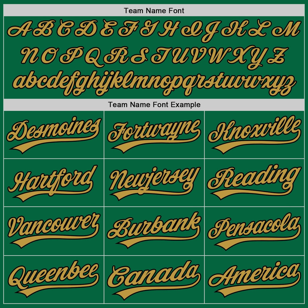 Custom Stitched Kelly Green Old Gold-Black Baseball Pullover Sweatshirt Hoodie photo 3