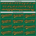 Custom Stitched Kelly Green Old Gold-Black Baseball Pullover Sweatshirt Hoodie photo 3