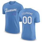 Custom Light Blue White-Royal Performance T-Shirt