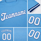 Custom Light Blue White-Royal Performance T-Shirt detail