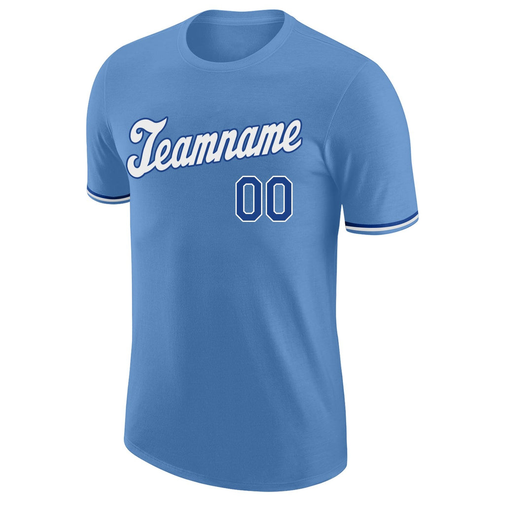 Custom Light Blue White-Royal Performance T-Shirt photo 4