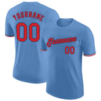 Custom Light Blue Red-Navy Performance T-Shirt photo 1