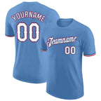 Custom Light Blue White-Red Performance T-Shirt photo 1
