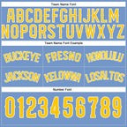 Custom Light Blue Gold-White Authentic Throwback Basketball Shorts photo 2