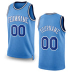 Custom Light Blue Royal-White Authentic Throwback Basketball Jersey