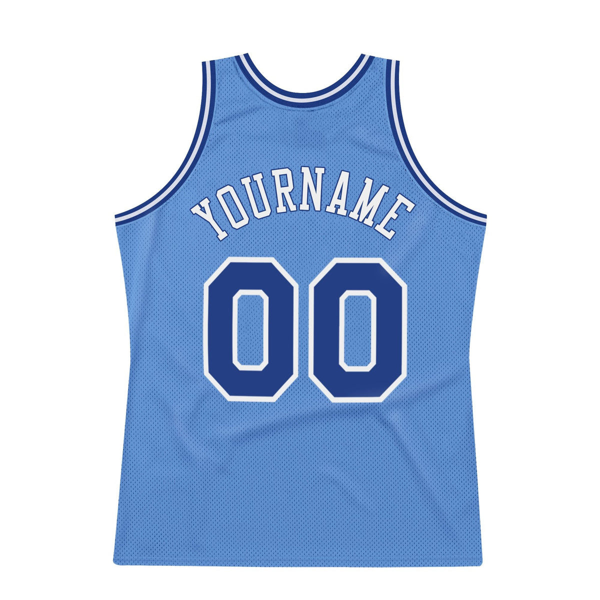 Custom Light Blue Royal-White Authentic Throwback Basketball Jersey photo 5