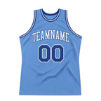 Custom Light Blue Royal-White Authentic Throwback Basketball Jersey photo 6
