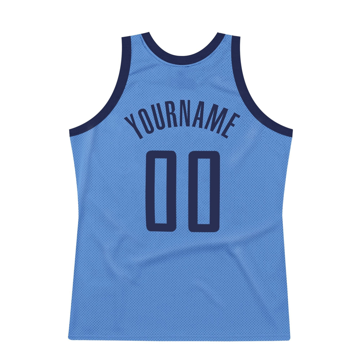 Custom Light Blue Navy Authentic Throwback Basketball Jersey photo 4