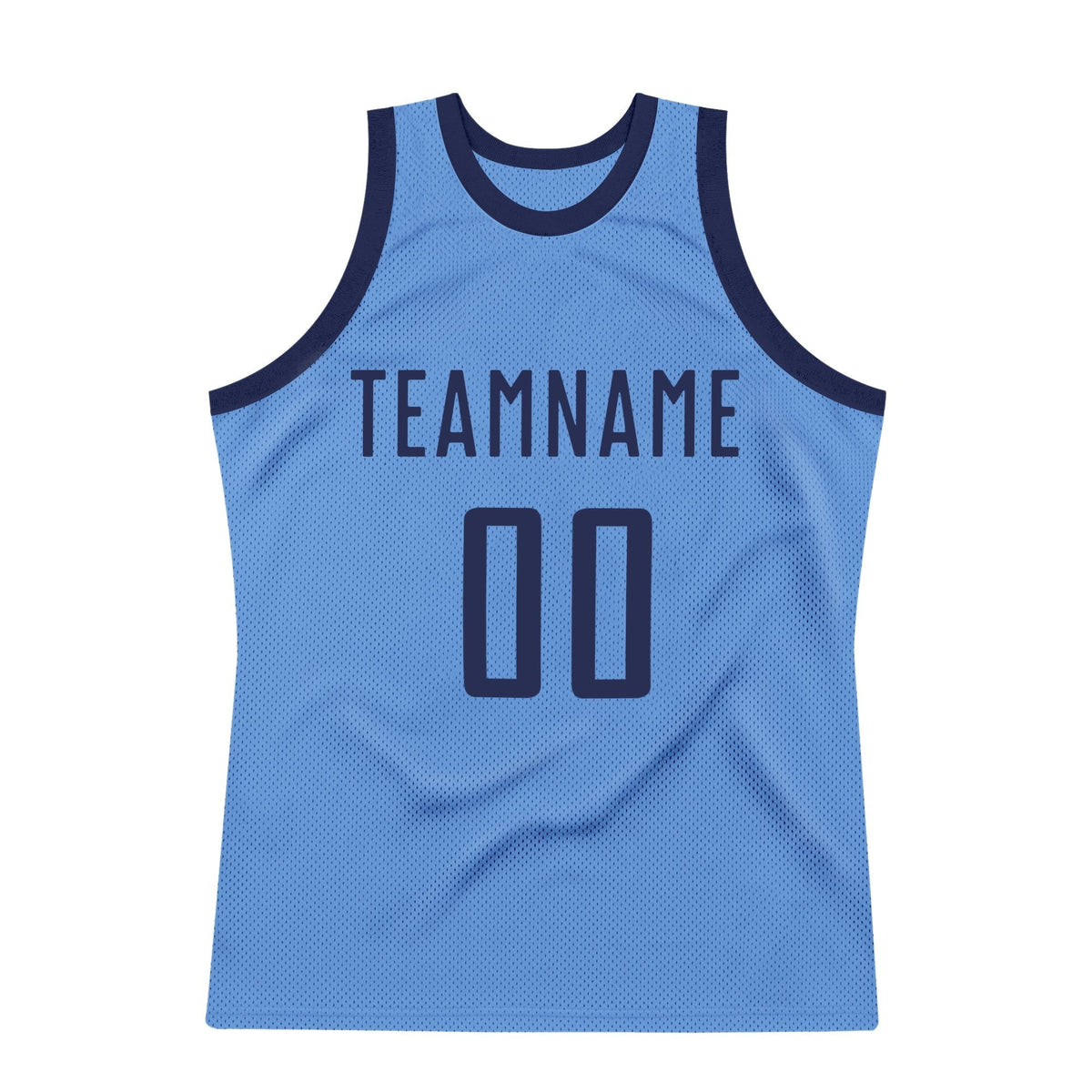 Custom Light Blue Navy Authentic Throwback Basketball Jersey photo 5