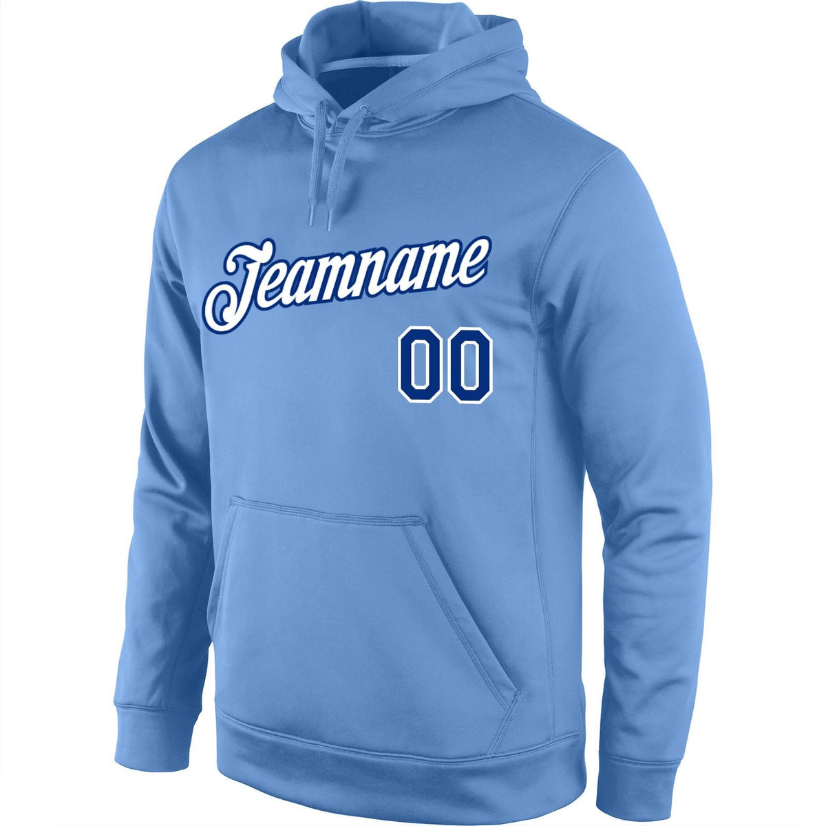 Custom Stitched Light Blue White-Royal Sports Pullover Sweatshirt Hoodie photo 2