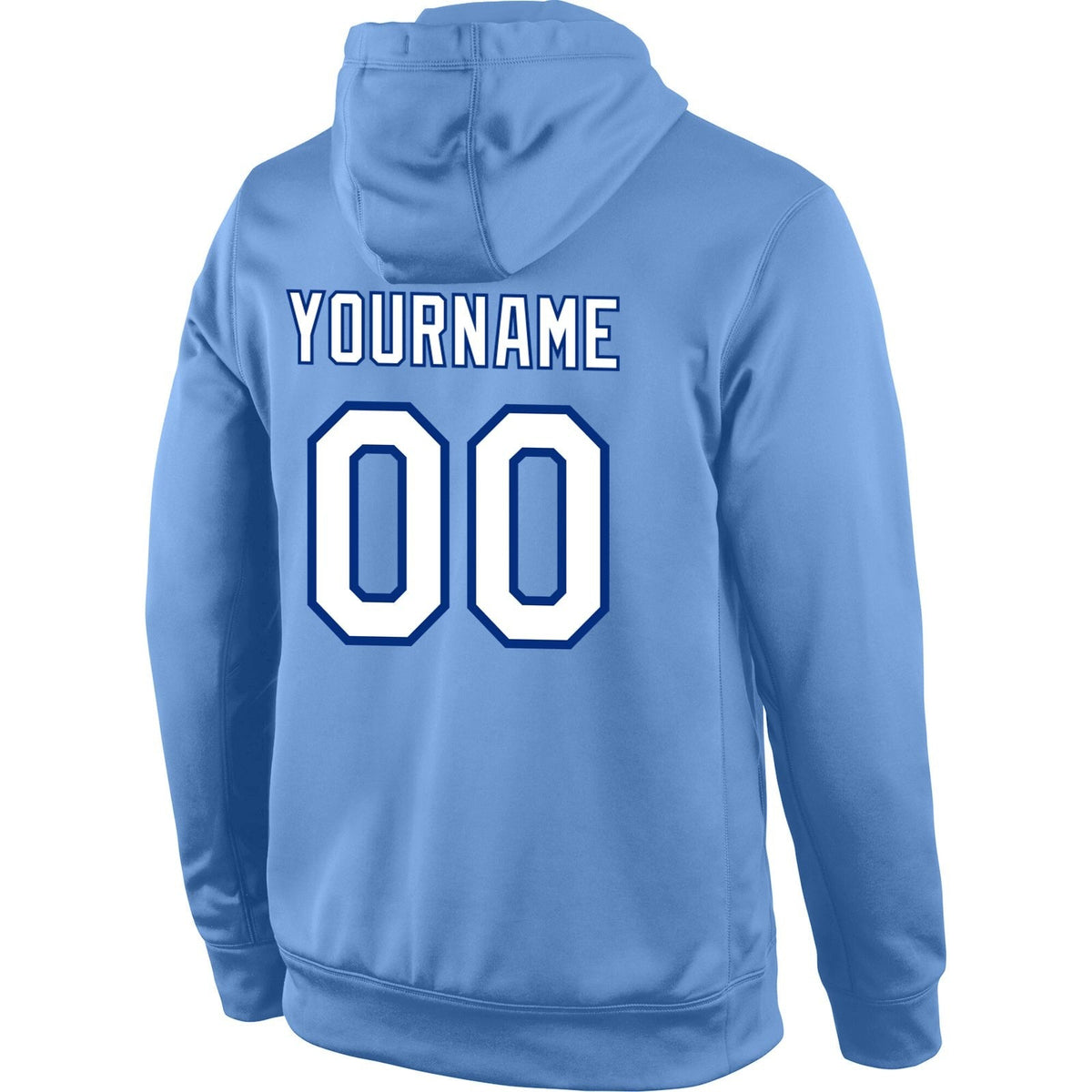 Custom Stitched Light Blue White-Royal Sports Pullover Sweatshirt Hoodie photo 3