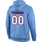Custom Stitched Light Blue White-Red Sports Pullover Sweatshirt Hoodie photo 3