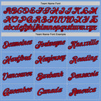 Custom Stitched Light Blue Red-Navy Sports Pullover Sweatshirt Hoodie photo 5