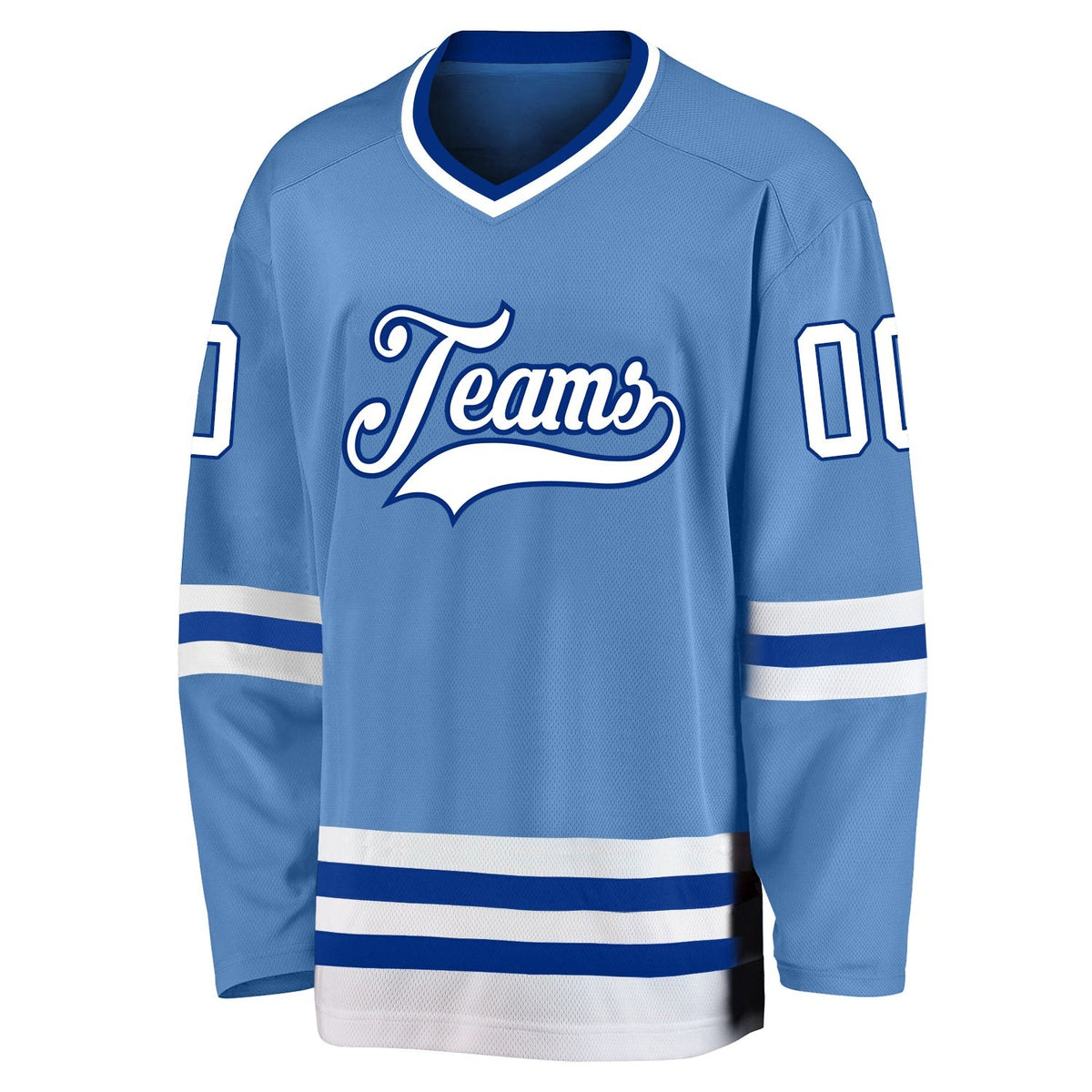 Custom Light Blue White-Royal Hockey Jersey photo 2