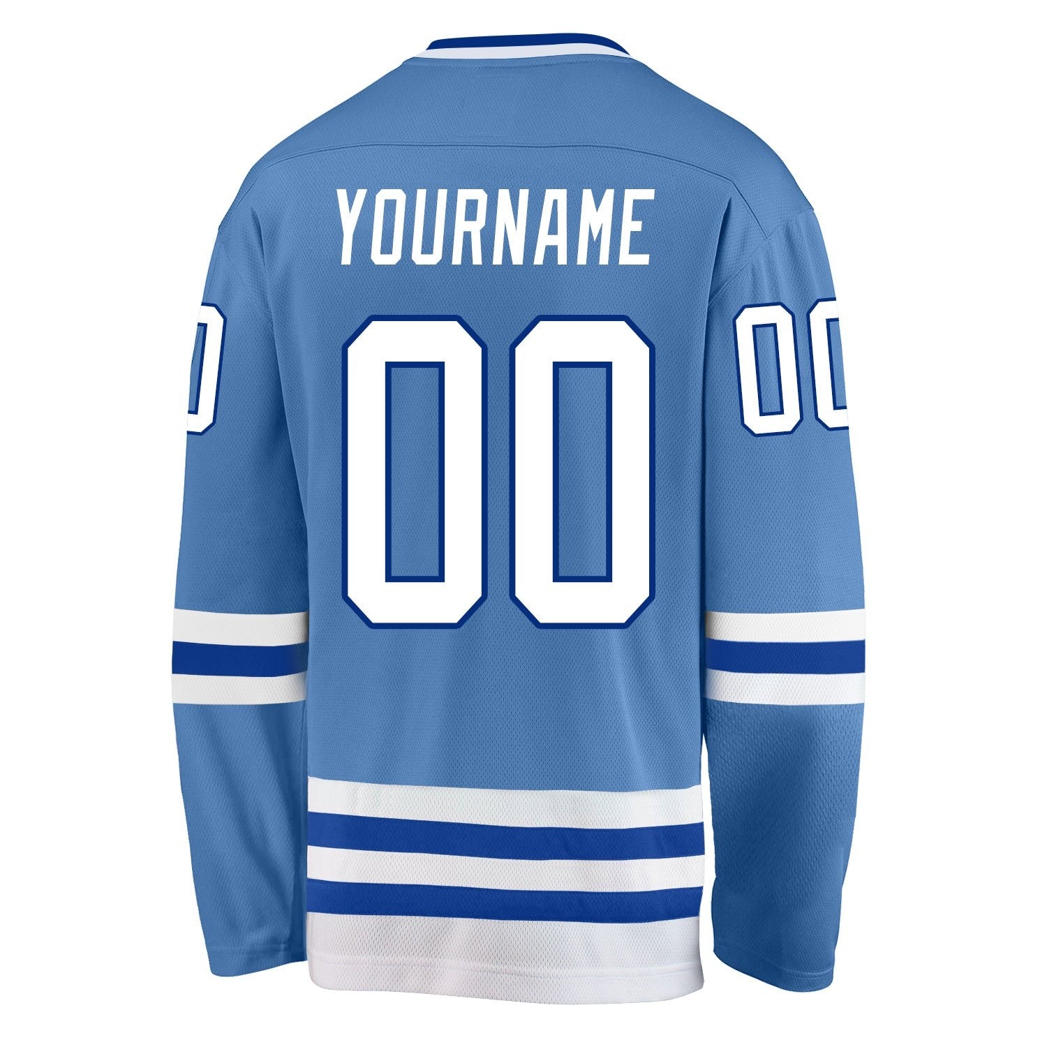 Custom Light Blue White-Royal Hockey Jersey photo 3
