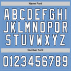 Custom Light Blue White-Navy Hockey Jersey photo 2