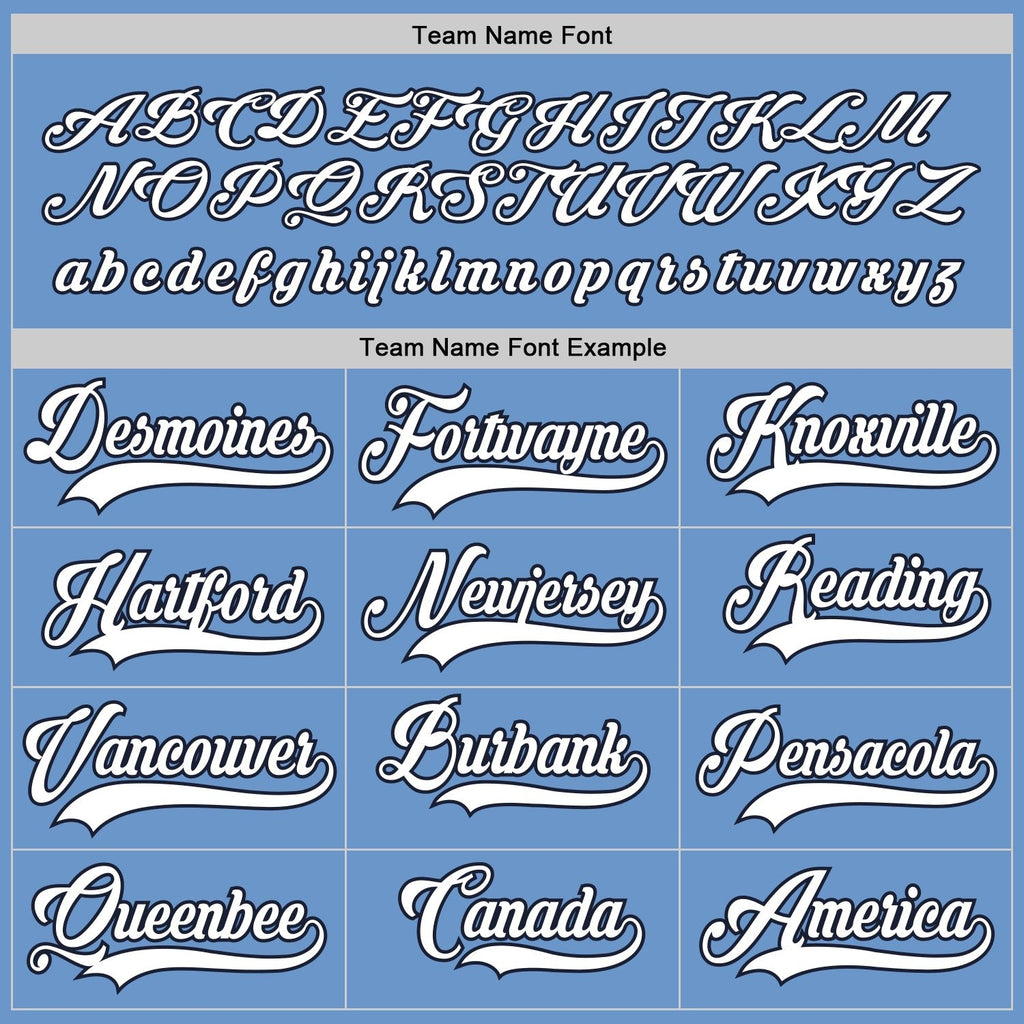 Custom Light Blue White-Navy Hockey Jersey photo 3