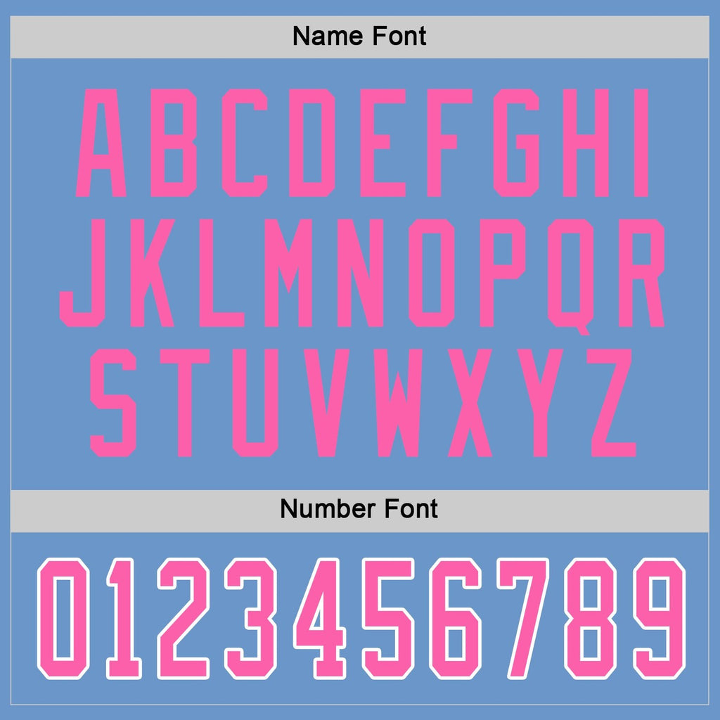 Custom Light Blue Pink-White Hockey Jersey photo 2