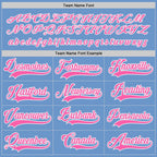 Custom Light Blue Pink-White Hockey Jersey photo 3