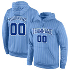 Custom Stitched Light Blue White Pinstripe Royal-White Sports Pullover Sweatshirt Hoodie photo 1