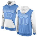 Custom Stitched Light Blue Light Blue-White Sports Pullover Sweatshirt Hoodie