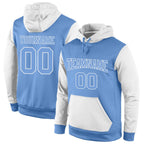 Custom Stitched Light Blue Light Blue-White Sports Pullover Sweatshirt Hoodie photo 1