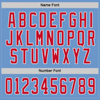 Custom Light Blue Red-White Hockey Jersey photo 3
