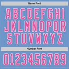Custom Light Blue Pink-White Hockey Jersey photo 3