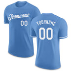 Custom Light Blue White Performance T-Shirt