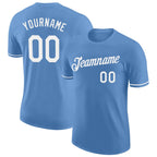 Custom Light Blue White Performance T-Shirt photo 1