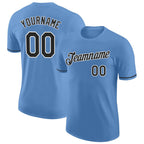 Custom Light Blue Black-White Performance T-Shirt photo 1