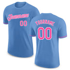 Custom Light Blue Pink-White Performance T-Shirt
