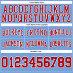 Custom Light Blue Red-White Authentic Throwback Basketball Shorts photo 2