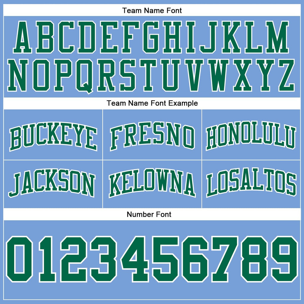 Custom Light Blue Kelly Green-White Authentic Throwback Basketball Shorts photo 2