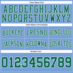 Custom Light Blue Kelly Green-White Authentic Throwback Basketball Shorts photo 2