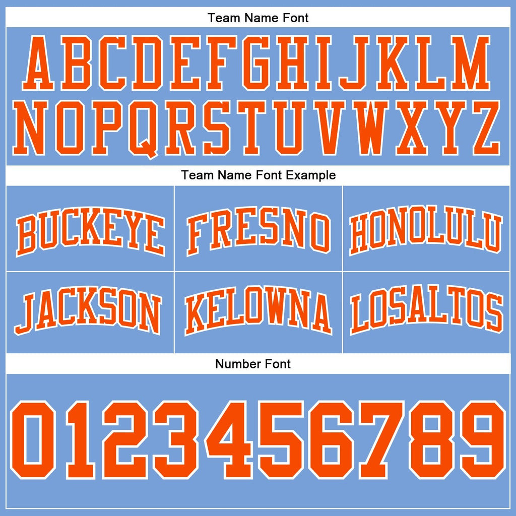 Custom Light Blue Orange-White Authentic Throwback Basketball Shorts photo 2