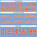 Custom Light Blue Orange-White Authentic Throwback Basketball Shorts photo 2