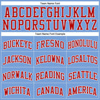 Custom Light Blue Red Pinstripe Red-White Authentic Basketball Jersey photo 2