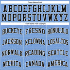 Custom Light Blue White Pinstripe Black Authentic Basketball Jersey photo 2