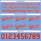 Custom Light Blue Red-White Authentic Throwback Basketball Shorts photo 2
