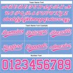 Custom Light Blue Pink-White Authentic Throwback Basketball Shorts photo 2
