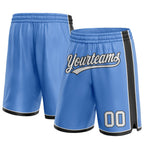 Custom Light Blue White-Black Authentic Basketball Shorts photo 1