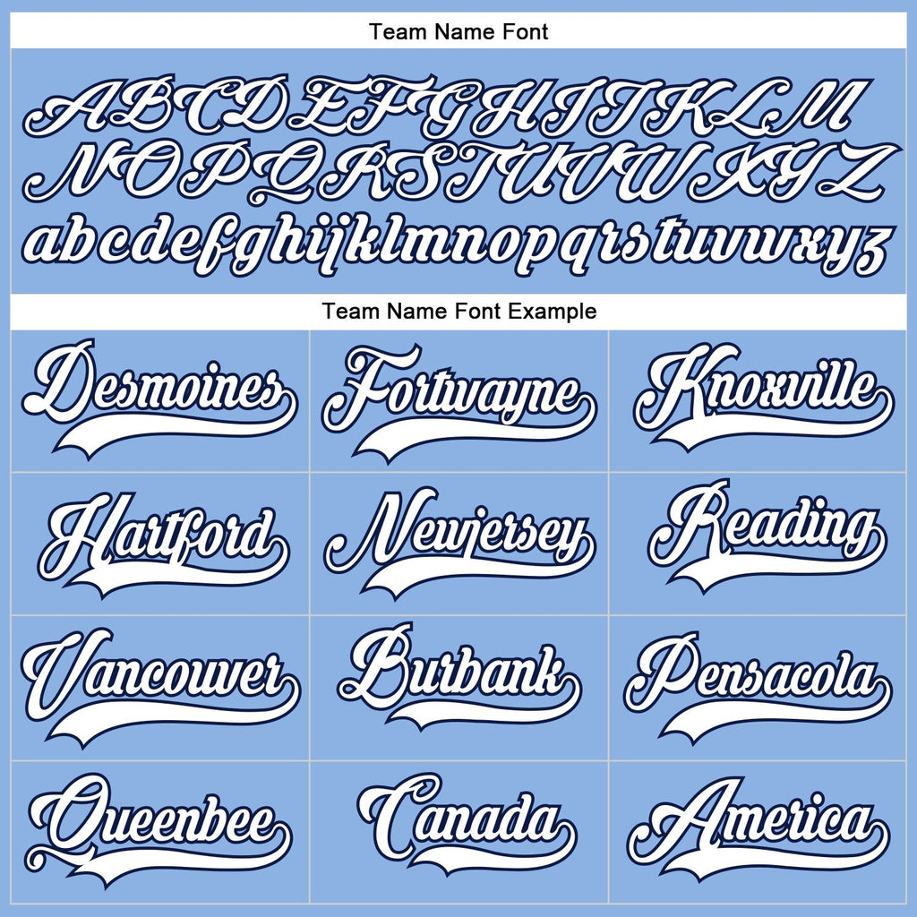 Custom Light Blue White-Navy Hockey Lace Neck Jersey photo 3