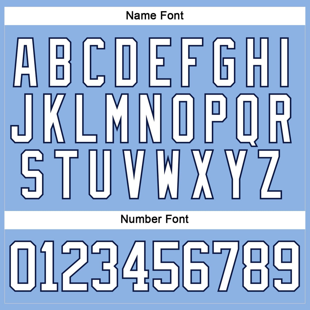 Custom Light Blue White-Navy Hockey Lace Neck Jersey photo 4