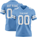 Custom Light Blue White Authentic Football Jersey photo 1