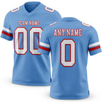 Custom Light Blue White-Red Authentic Football Jersey
