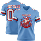 Custom Light Blue White-Red Authentic Football Jersey photo 2